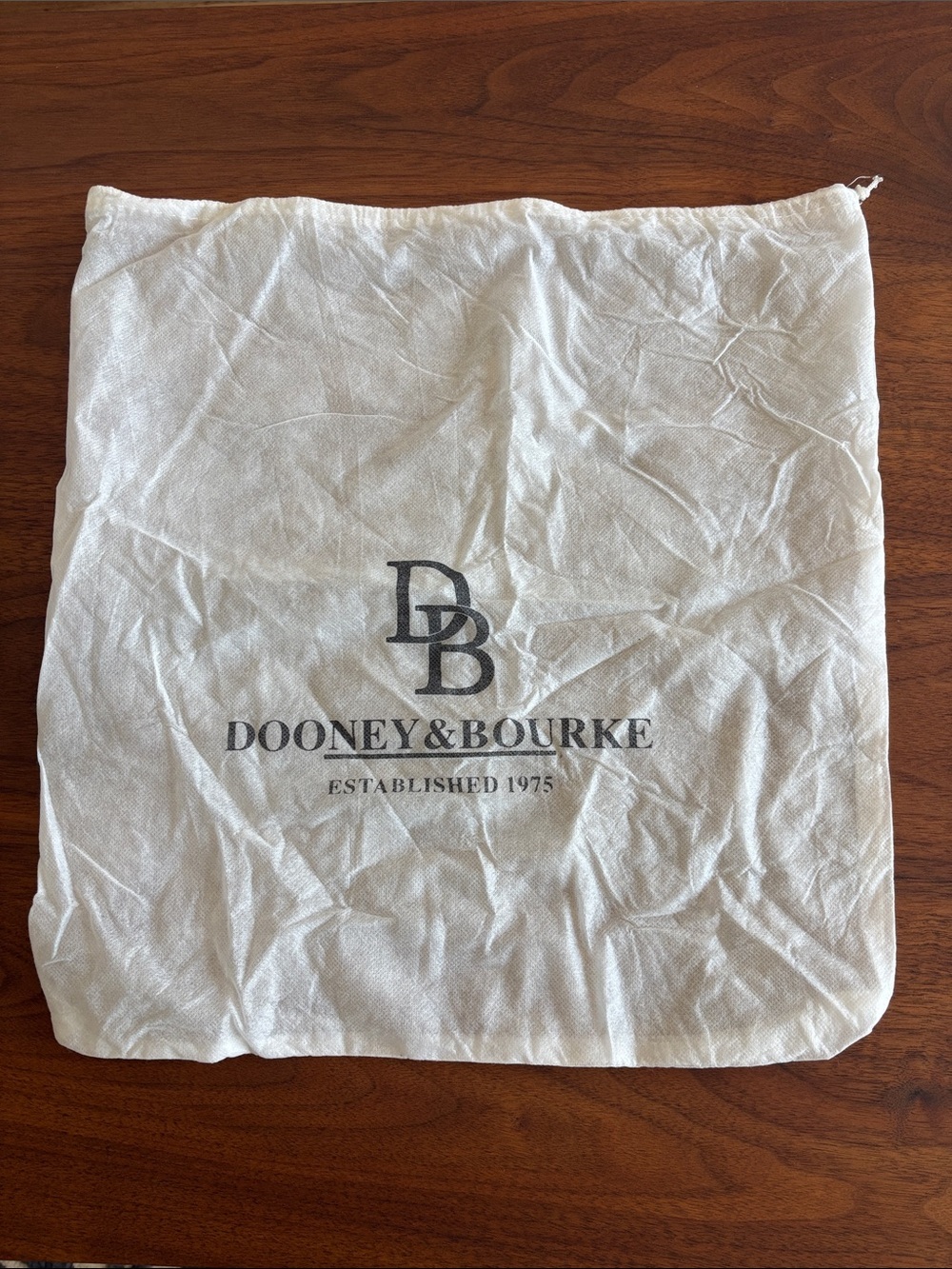 Dooney & Bourke White Dust Bag with Black Logo